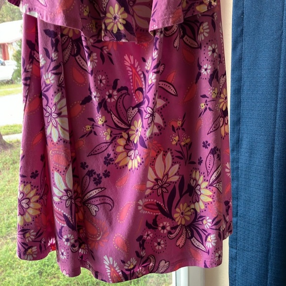 Pretty pink print knit top with ruffle sleeves by Woman Within, size 18, NWOT! - Picture 16 of 16